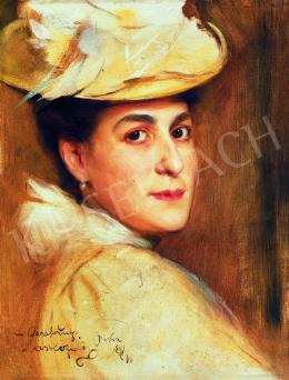  László, Fülöp - Portrait of a Lady with Hat (Emily Lasar Kern) 