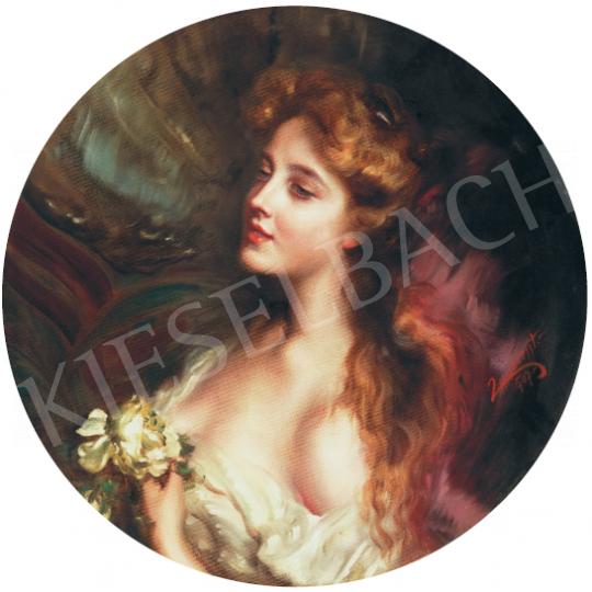 Innocent Ferenc - Fiatal lány rózsákkal, 1907 | 38. Aukció aukció / 87 tétel