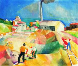  Patkó, Károly - Sunlit Italian Landscape (Brick Factory), 1930 