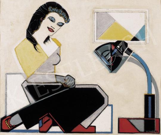 Huszár, Vilmos - Young Woman with Geometrical Picture and Bauhaus Lamp | 19th Auction auction / 109 Lot