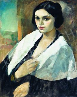 Vadász, Endre - Girl with White Scarf 