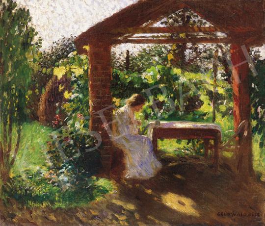  Iványi Grünwald Béla - Lugasban ülő hölgy, 1903 | 39. Aukció aukció / 35 tétel