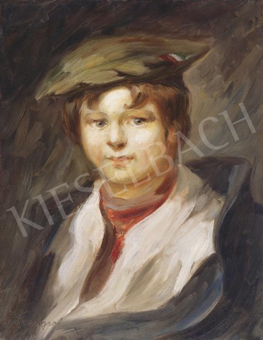 Egry József - Barettes fiú vörös sállal, 1904 | 39. Aukció aukció / 65 tétel