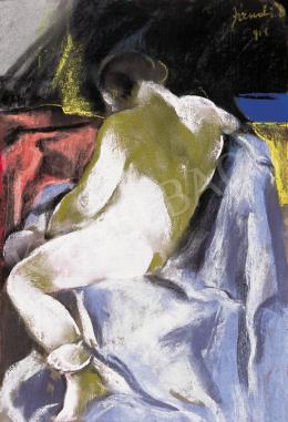  Jándi, Dávid - Female Nude with White Veil, 1918 