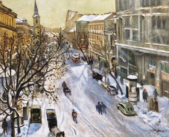  Vörös, Géza - The Nagymező Street in Winter | 39th Auction auction / 154 Lot