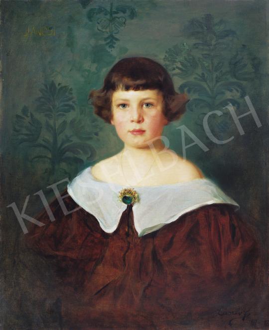  László, Fülöp - Small Child in White Collar Dress, 1897 | 39th Auction auction / 163 Lot