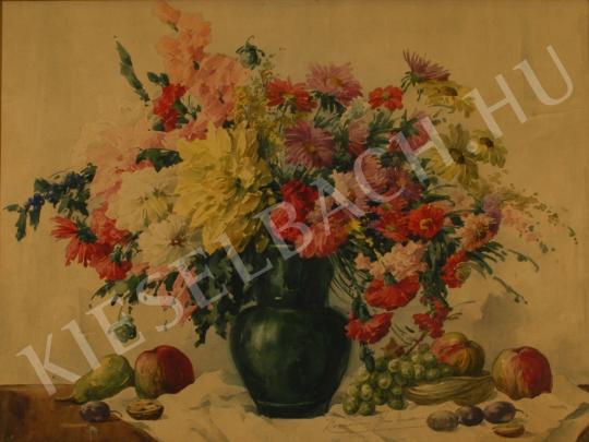  Komáromi-Kacz, Endréné (Kiss, Sarolta) - Still-life of Flowers with Fruits painting