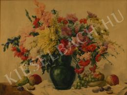  Komáromi-Kacz, Endréné (Kiss, Sarolta) - Still-life of Flowers with Fruits 