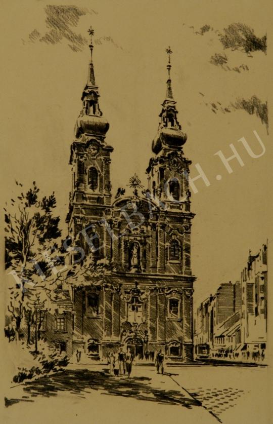 Gönczi Gebhardt, Tibor - The St. Anna Church at Batthyány Square painting