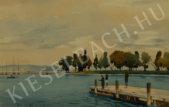 Dobroszláv, Lajos - Landing Stage by the Balaton painting