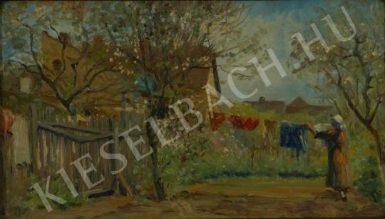 Péczely, Antal - Spring, Drying Clothes painting