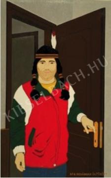  Hecker, Péter - Apa indiánnak öltözött painting
