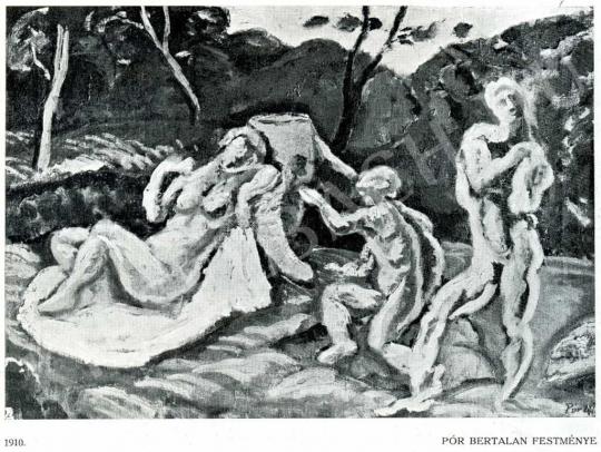  Pór Bertalan - Vázlat a Vágyódás tiszta szerelemre című kompozícióhoz, 1910 festménye