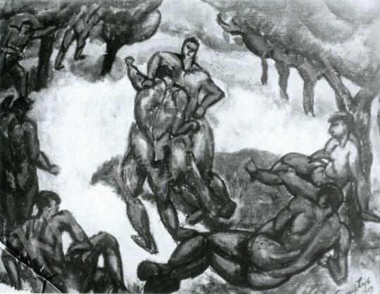 Tihanyi Lajos - Birkózók festménye