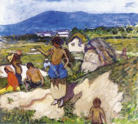  Iványi Grünwald, Béla - Village Side, c.1905 painting