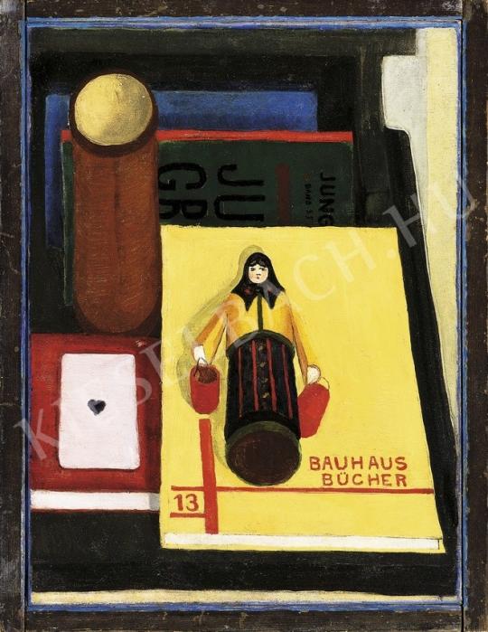Dési Huber István - Csendélet Bauhaus-Könyvvel, 1930 körül festménye