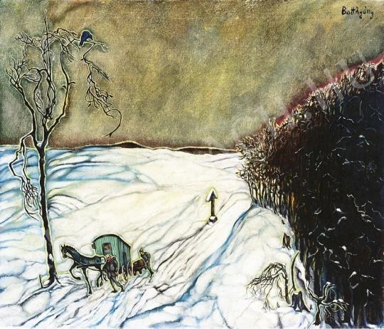 Batthyány, Gyula - Winter Landscape with Circus Caravan, c. 1940 painting