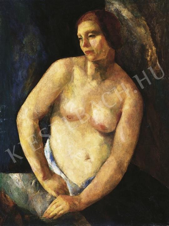 Fonó (Fleischer) Lajos - Ülő akt, 1920-as évek közepe festménye