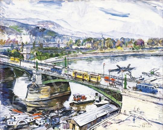  Csók, István - The View of Buda and the Margaret Island with the Margaret Bridge, 1938 painting