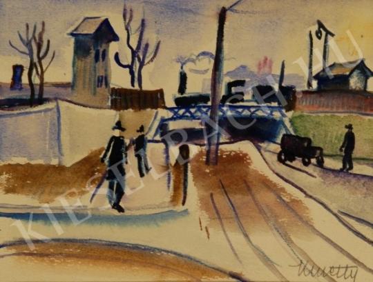  Kmetty, János - At the Railways, 1930s painting