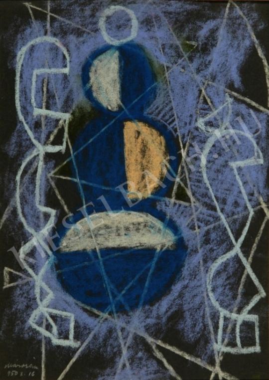 Marosán, Gyula - Blue Composition, 1950 painting