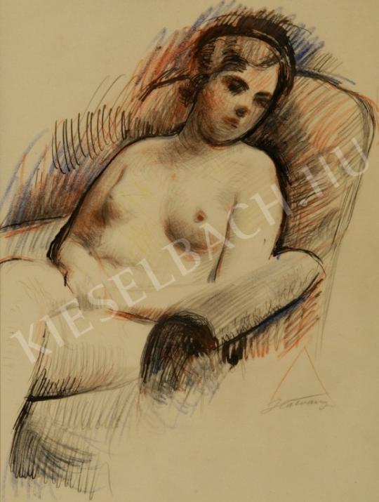 Hatvany, Ferenc - Female Nude in Armchair painting