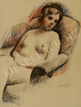 Hatvany, Ferenc - Female Nude in Armchair (1920s)