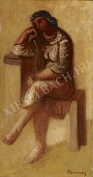  Barcsay, Jenő - Sitting Thinker (Fresco-study), 1957 painting