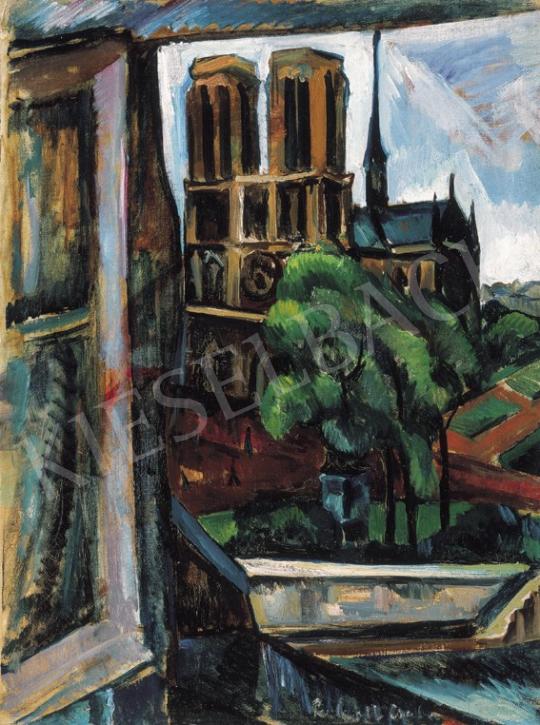  Perlrott Csaba Vilmos - Kilátás  műteremablakból a Notre- Dame-ra | 19. Aukció aukció / 201 tétel