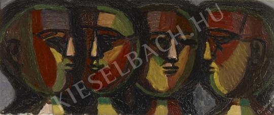  Barcsay, Jenő - Heads (Mosaic), 1961 painting