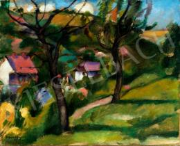  Márffy, Ödön - Houses on the Sunny Hillside, (Landscape) (c. 1908)