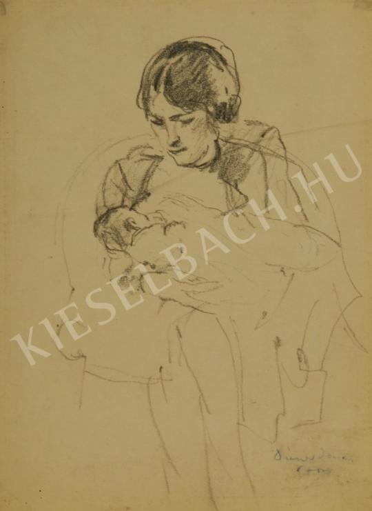  Diener-Dénes Rudolf - Anya gyermekével festménye