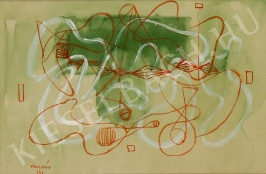 Marosán, Gyula - Composition in Green painting