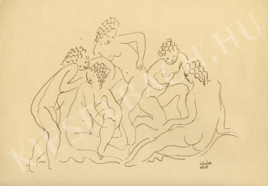  Kádár, Béla - Bathers painting