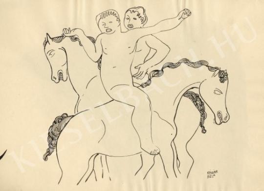  Kádár Béla - Két lovas festménye