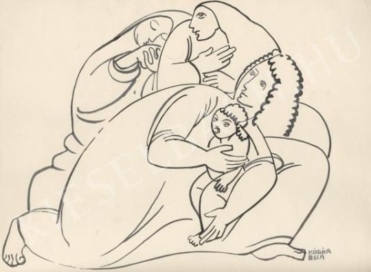  Kádár Béla - Gyermekét féltő anya festménye