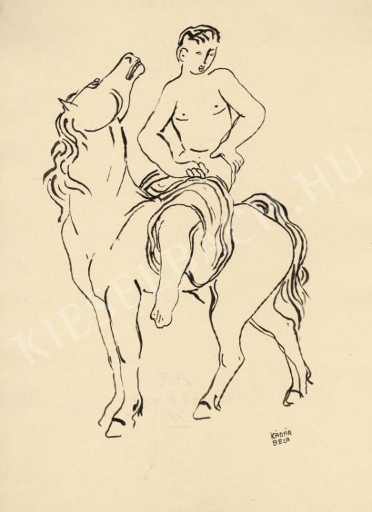  Kádár Béla - Csipőre tett kezú lovas festménye