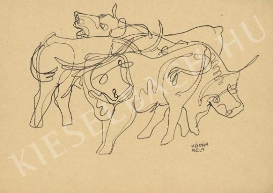  Kádár, Béla - Cows painting