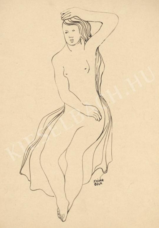  Kádár, Béla - Female Nude Smoothing her Hair painting