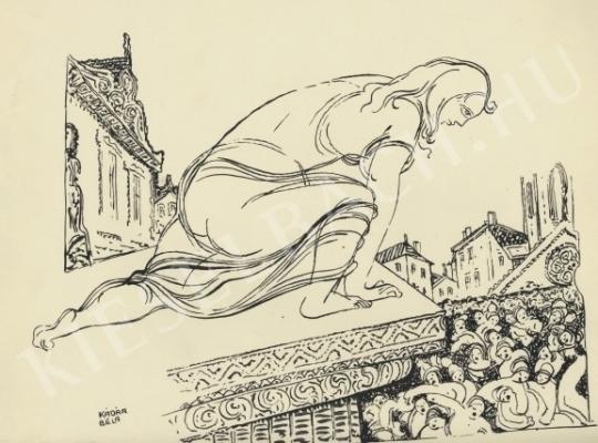  Kádár Béla - Párkányról lenéző festménye