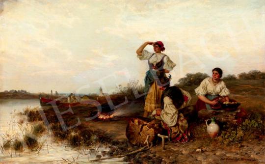 Böhm, Pál - Preparing Dinner on the River Side | 40th Auction auction / 115 Lot