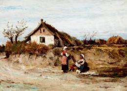 Bruck, Lajos - Village Scene with Girls 