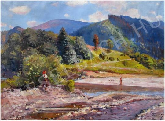 Boksay, József - Stream bank at the Carpathians painting