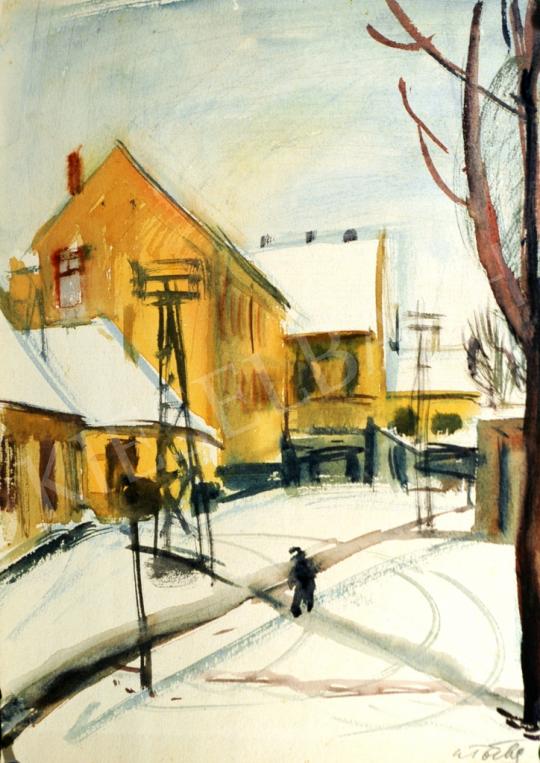 A. Tóth, Sándor - Street in Winter painting