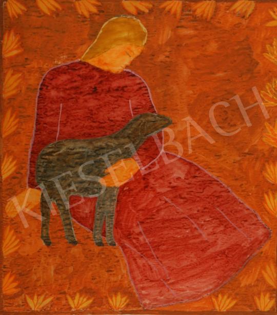 Ferenczy Noémi - Lány fekete báránnyal festménye