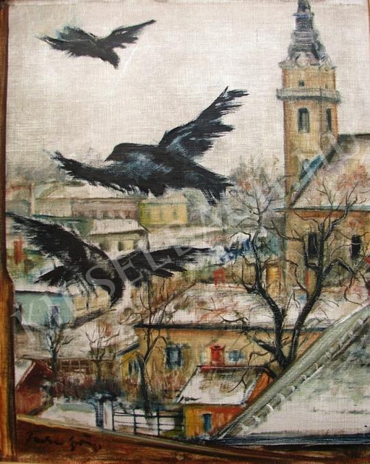 Farkas György - Téli táj (Varjak) festménye