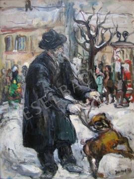  Jakoby, Gyula - Street at Winter painting