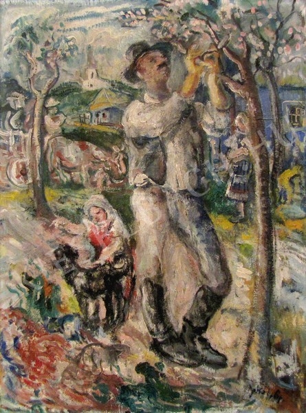 Jakoby Gyula - Tavaszi kert festménye