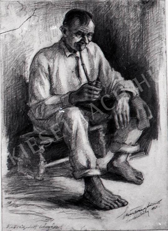 Bars László - Öreg bányász festménye