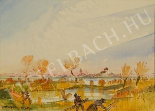 Boromisza, Tibor - Lakeshore at Autumn painting